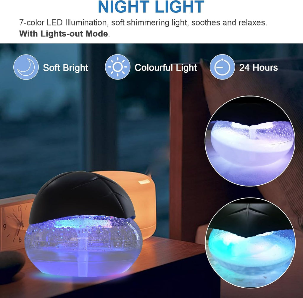 3-Pack Air Purifier - Water Air Purifiers Water Based Air Revitalizer Air Cleaner, Air Freshener with 7 LED Color Changing Mood Light for Home, Office, Room