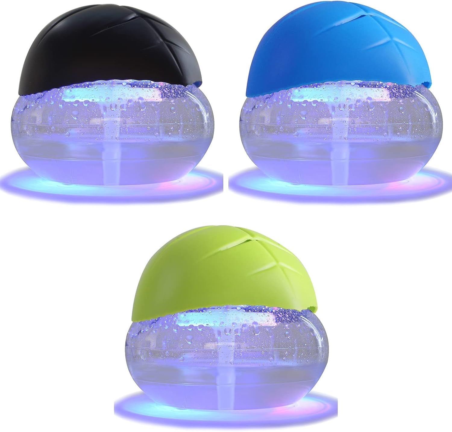 3-Pack Air Purifier - Water Air Purifiers Water Based Air Revitalizer Air Cleaner, Air Freshener with 7 LED Color Changing Mood Light for Home, Office, Room