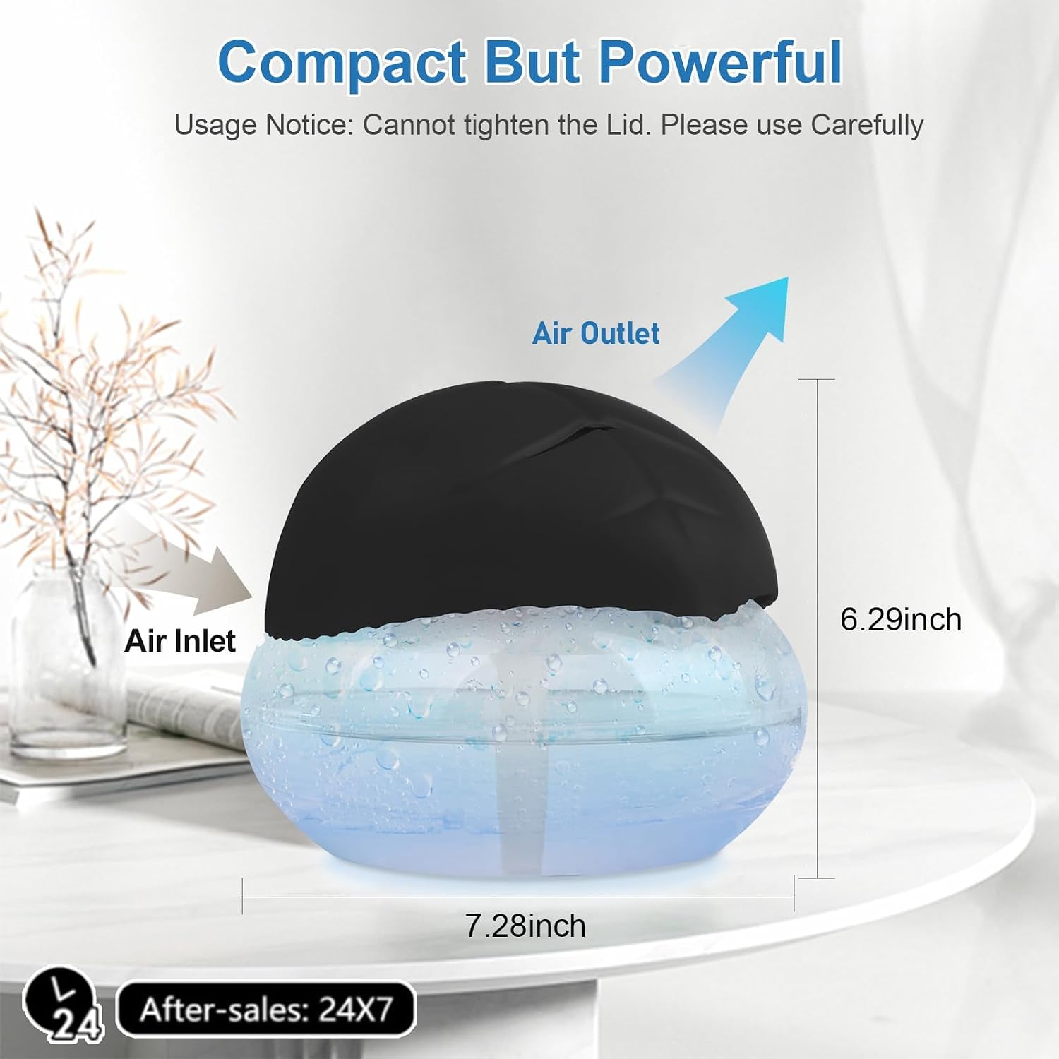 3-Pack Air Purifier - Water Air Purifiers Water Based Air Revitalizer Air Cleaner, Air Freshener with 7 LED Color Changing Mood Light for Home, Office, Room